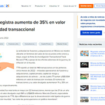 Mxico registra aumento de 35% en valor de actividad transaccional